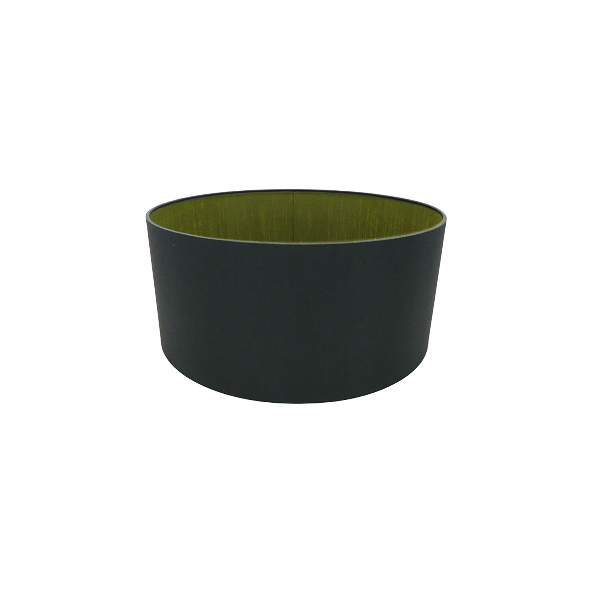 D0290  Sigma 40cm Dual Faux Silk Fabric Shade Midnight Black, Green Olive